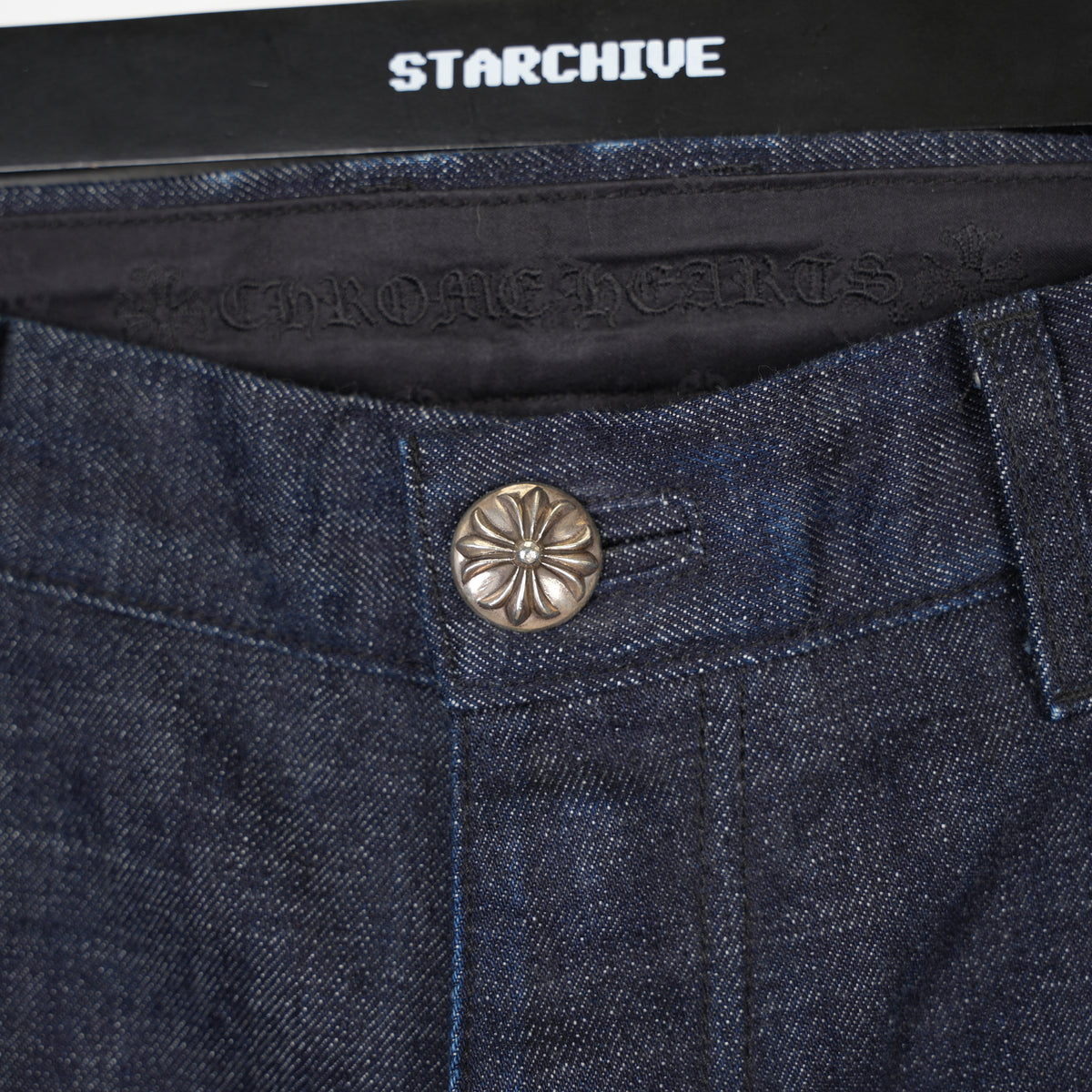 CHROME HEARTS INDIGO KS CUT JEANS SZ 32