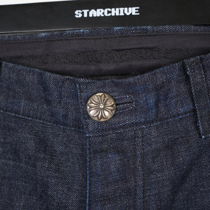 CHROME HEARTS INDIGO KS CUT JEANS SZ 32