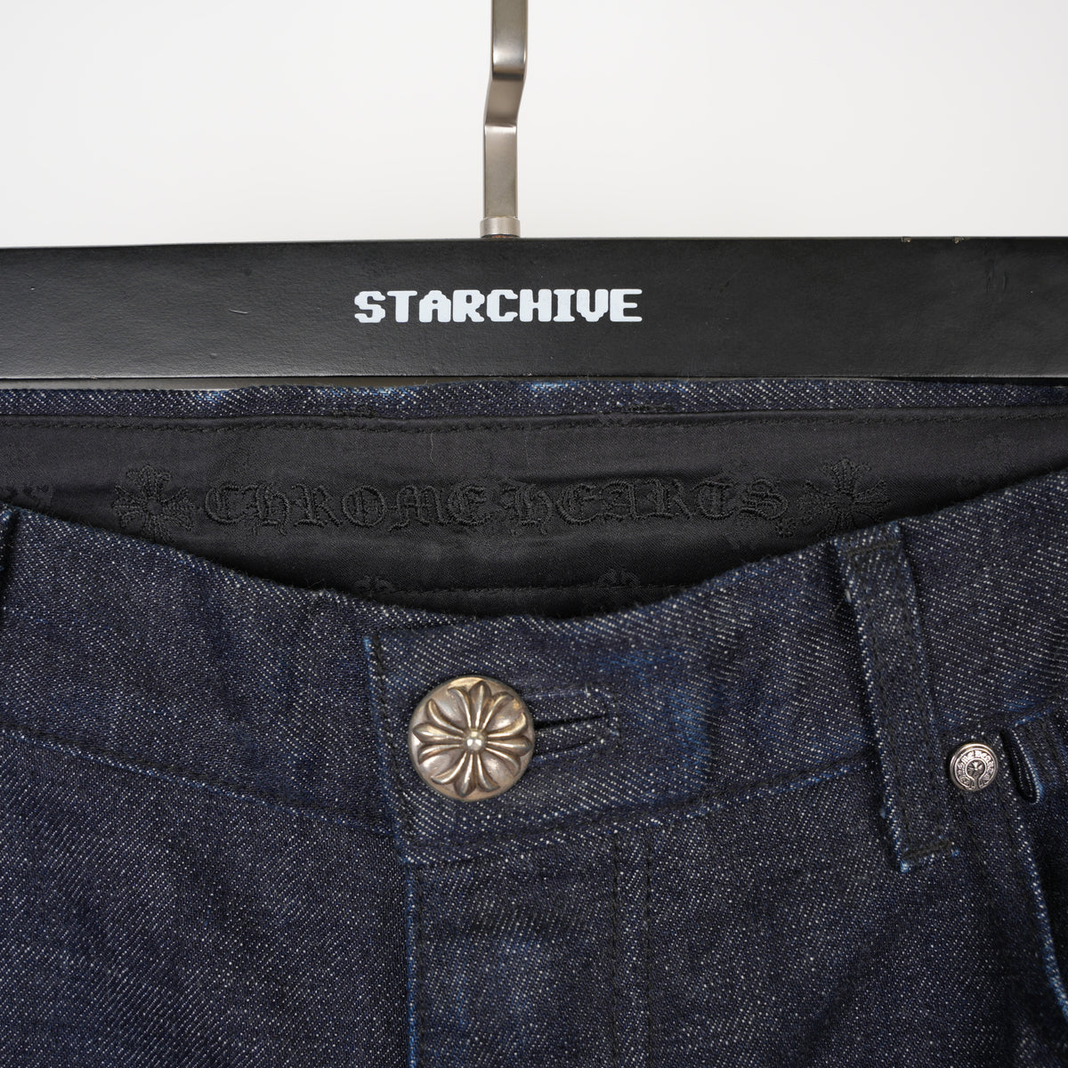 CHROME HEARTS INDIGO KS CUT JEANS SZ 32
