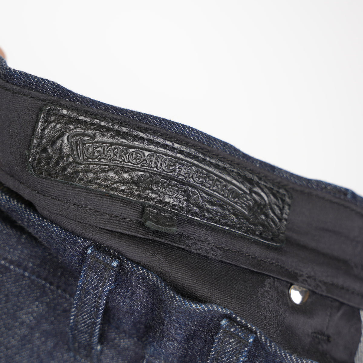 CHROME HEARTS INDIGO KS CUT JEANS SZ 32