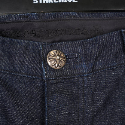 CHROME HEARTS INDIGO KS CUT JEANS SZ 34