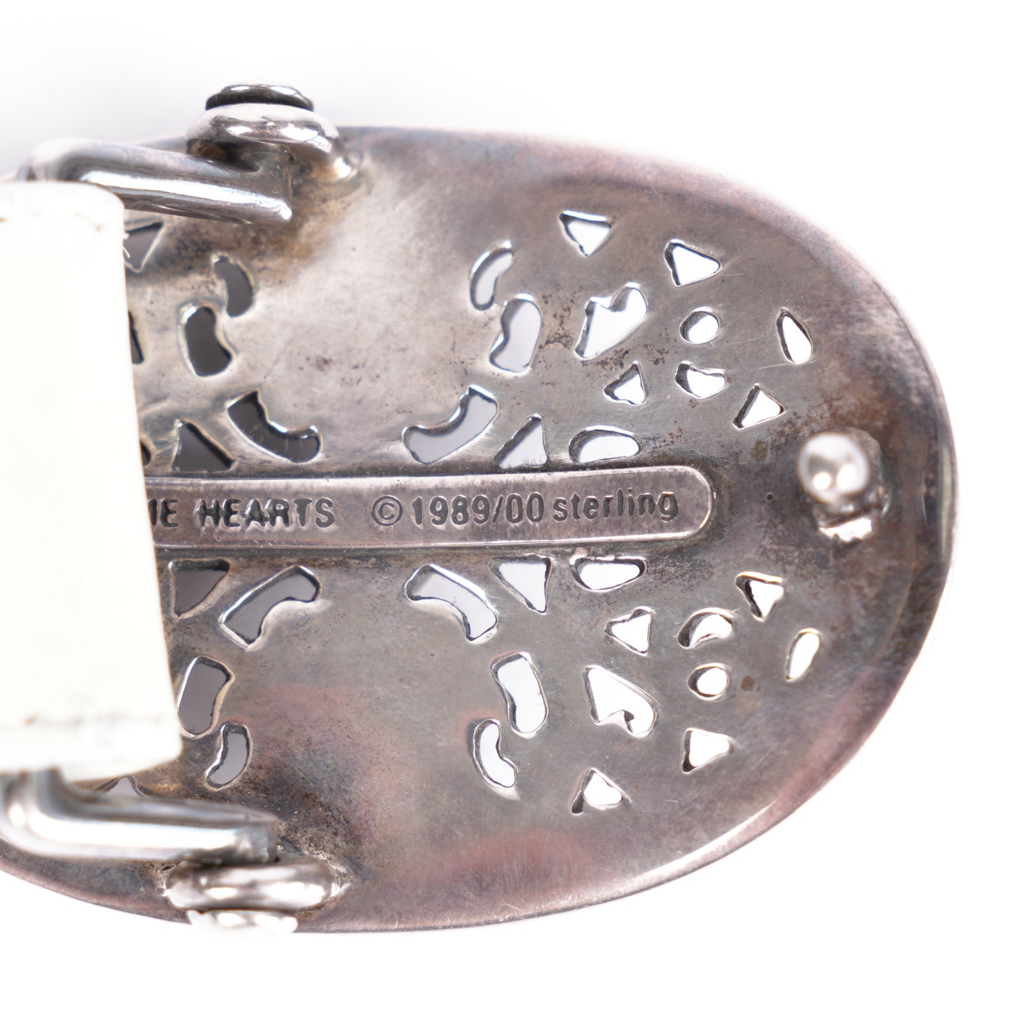 CHROME HEARTS OVAL BUCKLE WITH WHITE STRAP