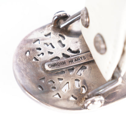 CHROME HEARTS OVAL BUCKLE WITH WHITE STRAP