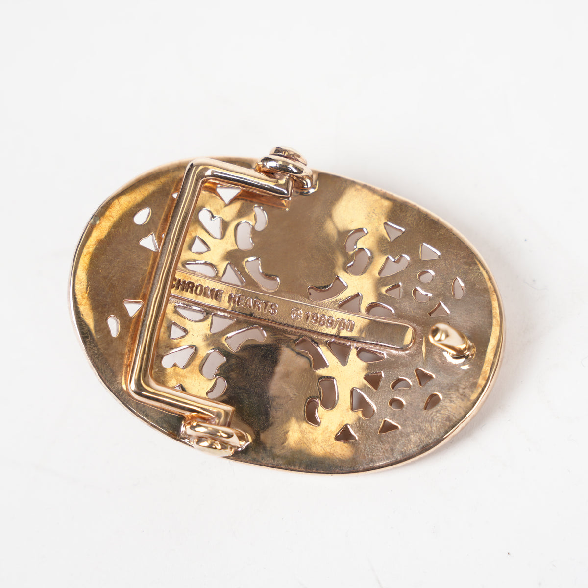 CHROME HEARTS BRONZE OVAL 1.5" BELT BUCKLE