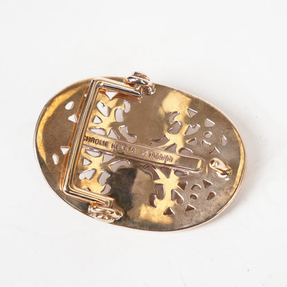 CHROME HEARTS BRONZE OVAL 1.5" BELT BUCKLE