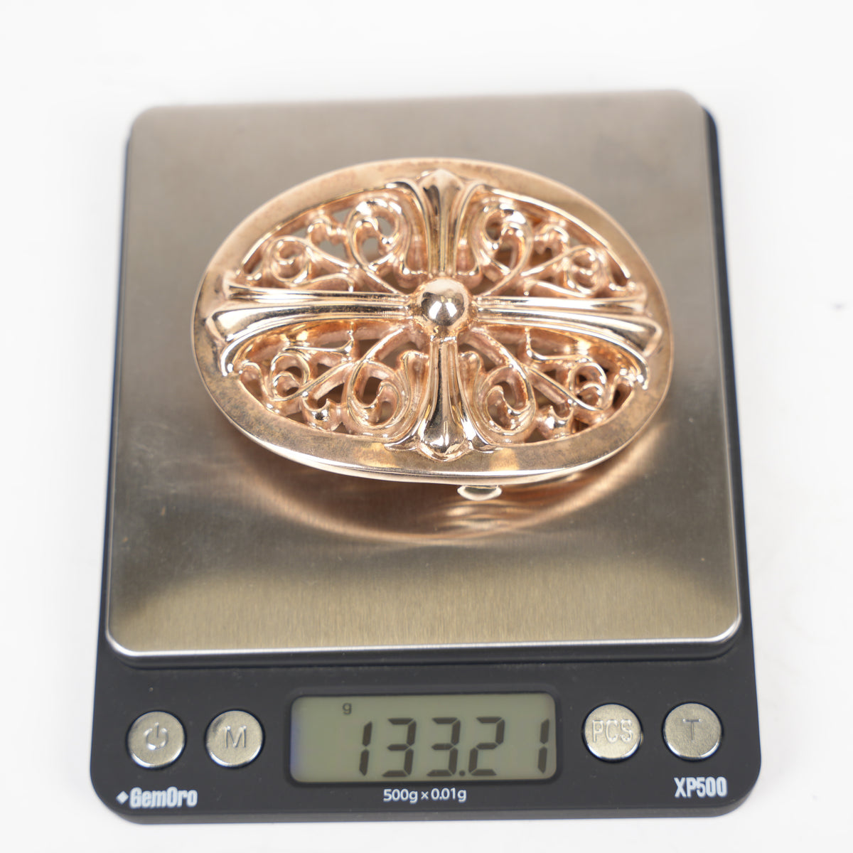CHROME HEARTS BRONZE OVAL 1.5" BELT BUCKLE