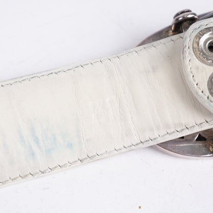CHROME HEARTS OVAL BUCKLE WITH WHITE STRAP