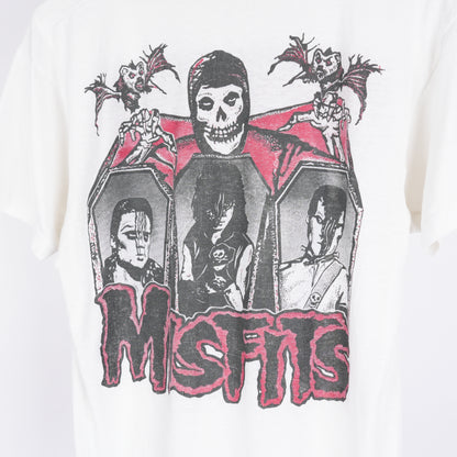 VINTAGE THRASHED WHITE MISFITS SKULL TEE