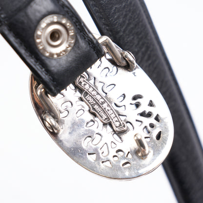 CHROME HEARTS 1 INCH OVAL BUCKLE W BLACK STRAP