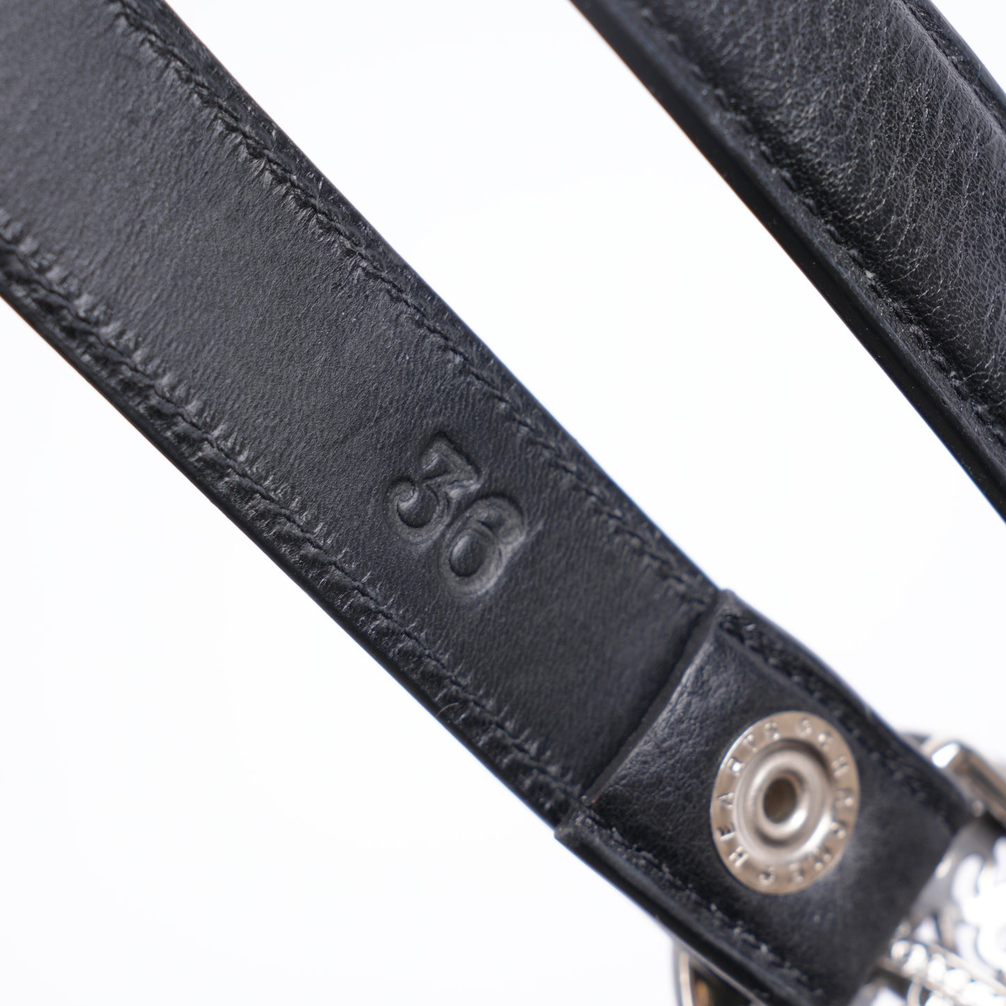 CHROME HEARTS 1 INCH OVAL BUCKLE W BLACK STRAP