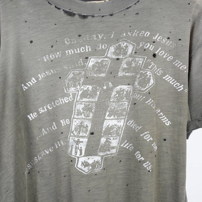 THRASHED OLDDIRTYY CROSS TEE