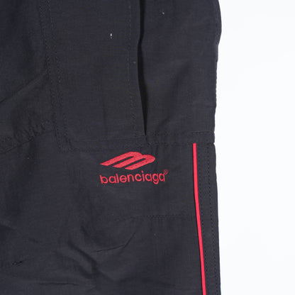 BALENCIAGA RED LINED NYLON CARGO TRACK PANTS