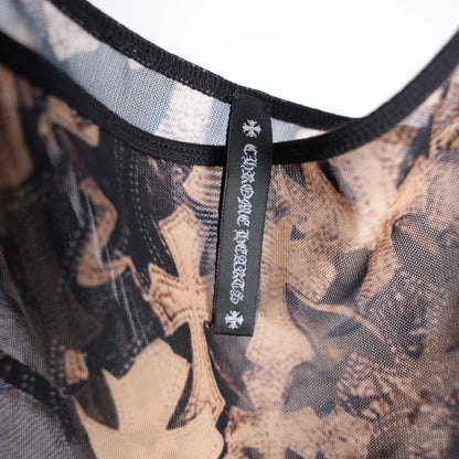 CHROME HEARTS ALLOVER FLOODED CROSS PRINT TOP