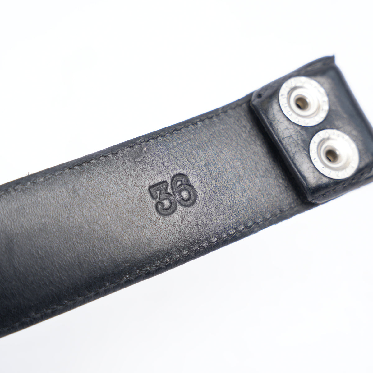 CHROME HEARTS BLACK LEATHER STRAP SZ 36