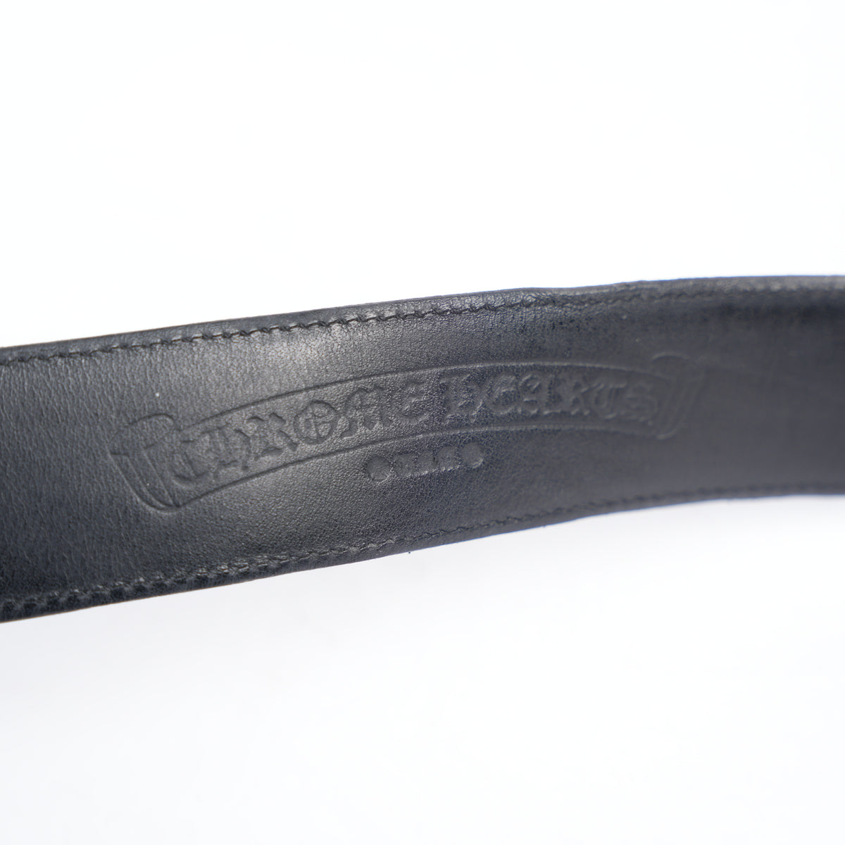 CHROME HEARTS BLACK LEATHER STRAP SZ 36
