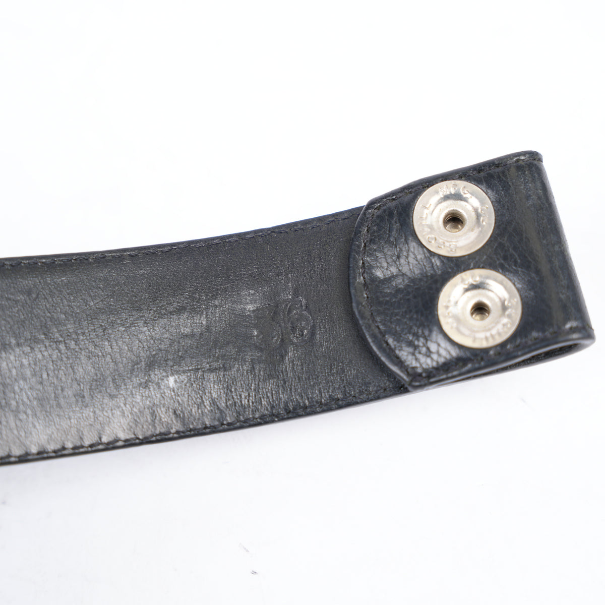 CHROME HEARTS BLACK LEATHER STRAP SZ 36