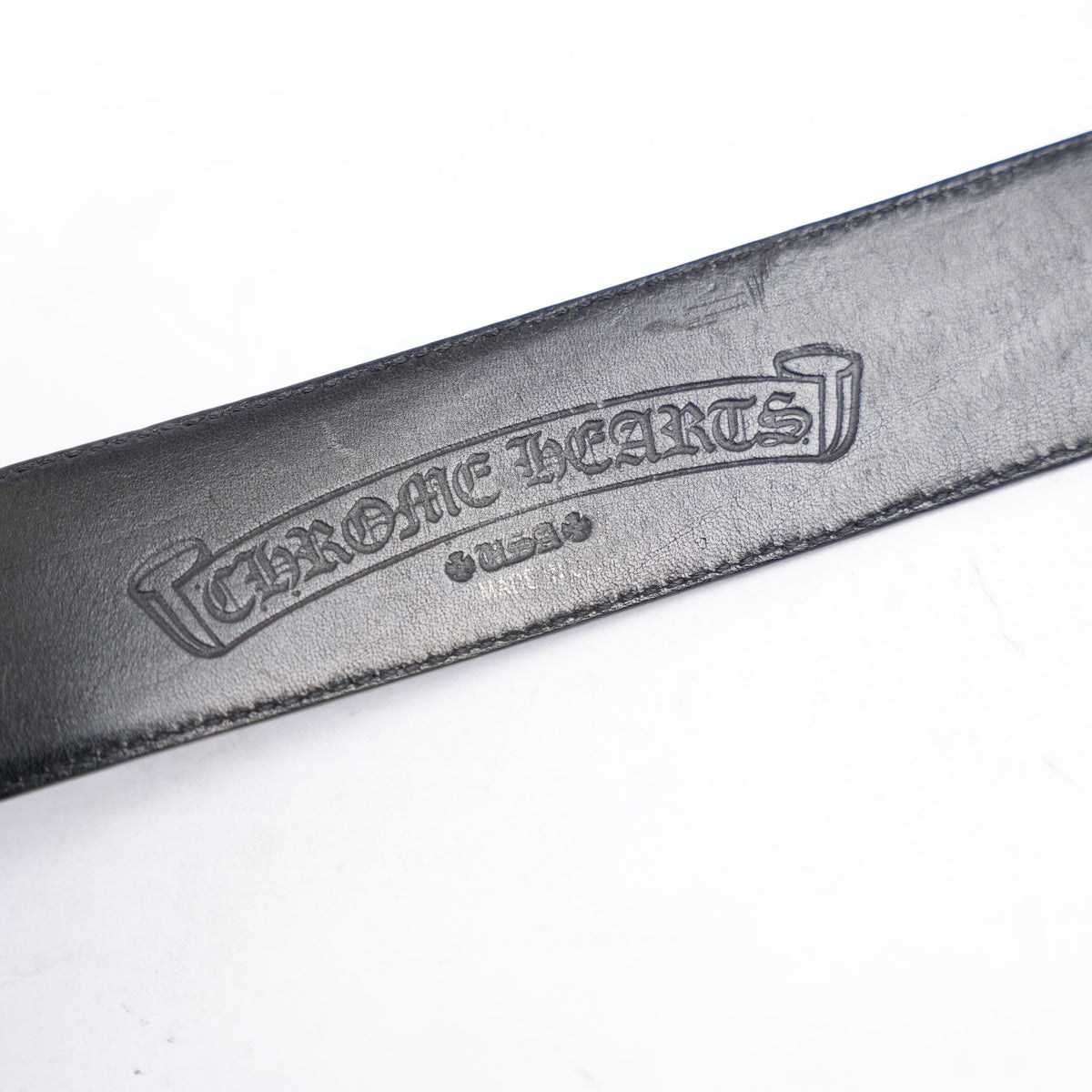CHROME HEARTS BLACK LEATHER STRAP SZ 36