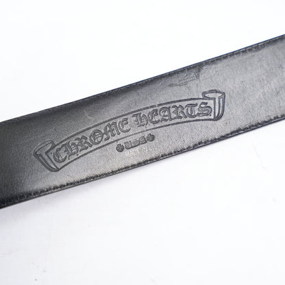 CHROME HEARTS BLACK LEATHER STRAP SZ 36