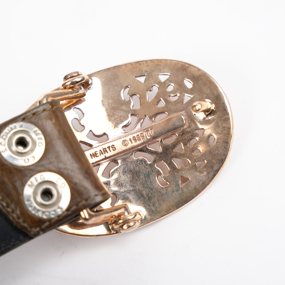 CHROME HEARTS BRONZE OVAL BELT BUCKLE WITH CAMO STRAP