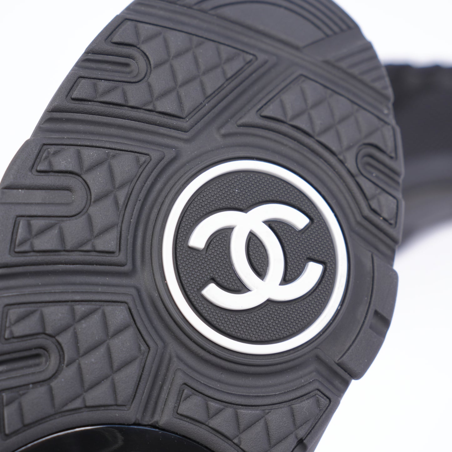 Chanel White Mesh Suede Calfskin Men's CC Trainer Sneakers