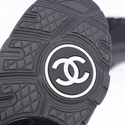 Chanel White Mesh Suede Calfskin Men's CC Trainer Sneakers