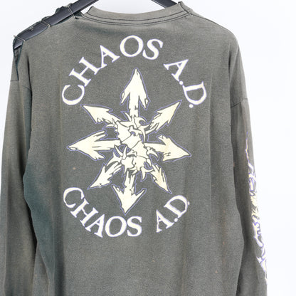 VINTAGE THRASHED FADED CHAOS AD SEPULTERA LONG SLEEVE T-SHIRT