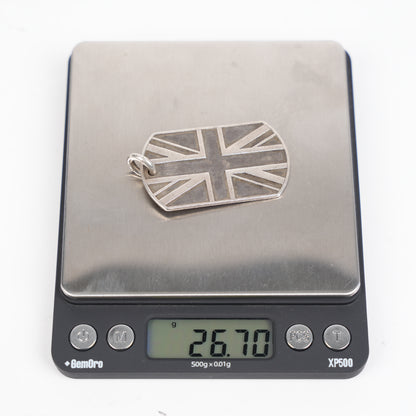 CHROME HEARTS SEX PISTOLS U.K FLAG DOG TAG PENDANT