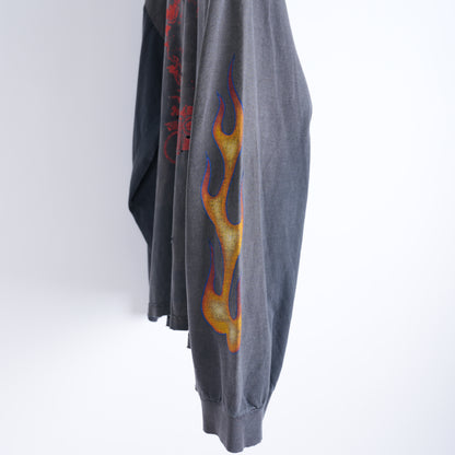 VINTAGE DOORS FADED FLAME LONG SLEEVE T-SHIRT