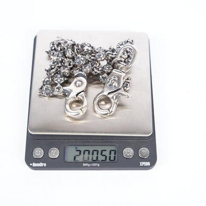 CHROME HEARTS 36 LINK DOUBLE LOBSTER FLEUR BALL WALLET CHAIN