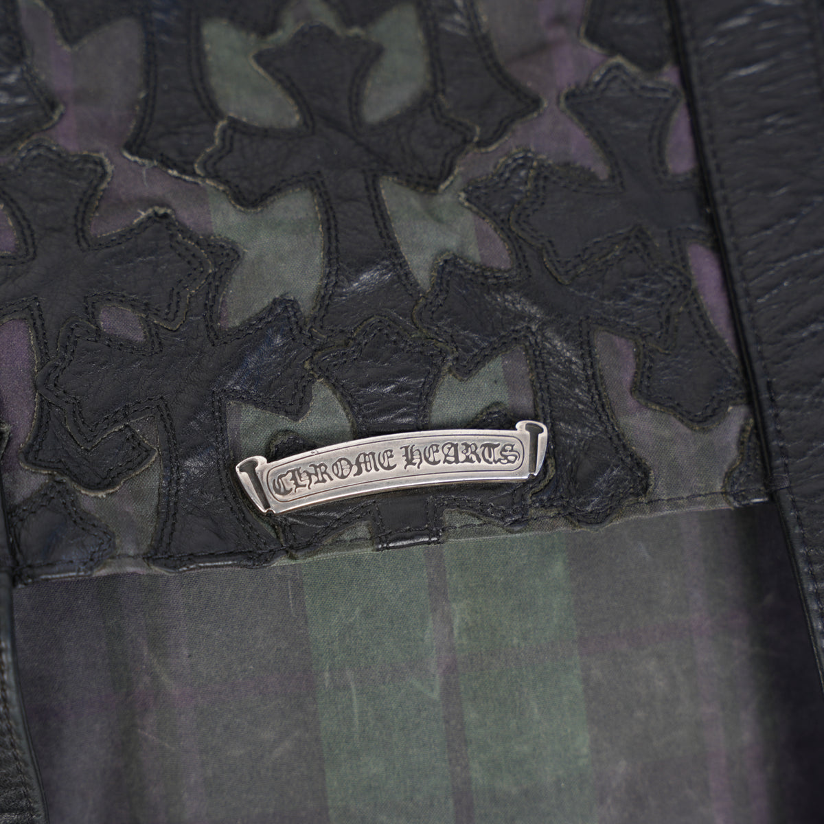 CHROME HEARTS CROSS PATCH PLAID GUNSLINGER MOTO BACKPACK