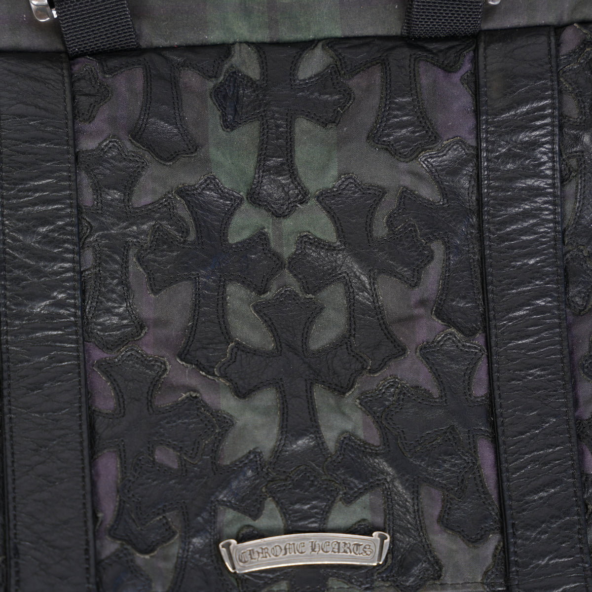 CHROME HEARTS CROSS PATCH PLAID GUNSLINGER MOTO BACKPACK