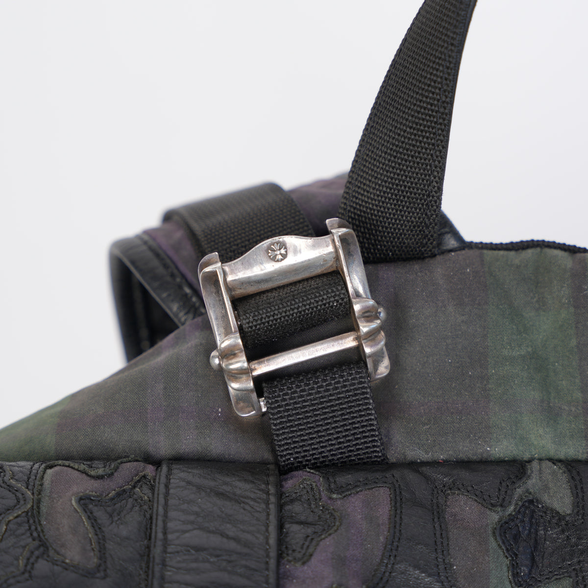 CHROME HEARTS CROSS PATCH PLAID GUNSLINGER MOTO BACKPACK