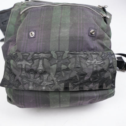 CHROME HEARTS CROSS PATCH PLAID GUNSLINGER MOTO BACKPACK