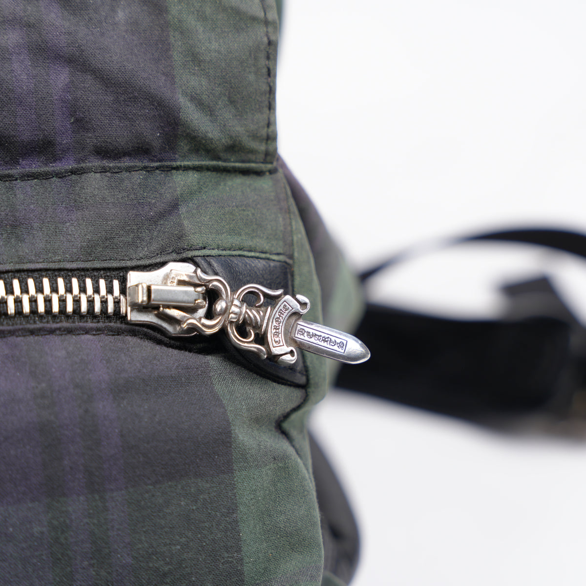 CHROME HEARTS CROSS PATCH PLAID GUNSLINGER MOTO BACKPACK