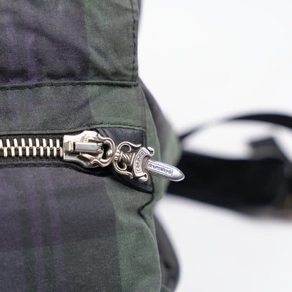 CHROME HEARTS CROSS PATCH PLAID GUNSLINGER MOTO BACKPACK