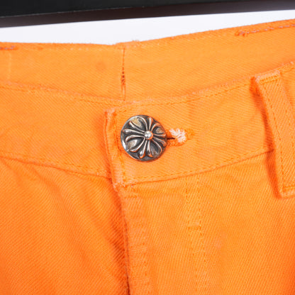 CHROME HEARTS VIRGIL ABLOH ORANGE/BLACK PATCH LEVI'S DENIM PANTS