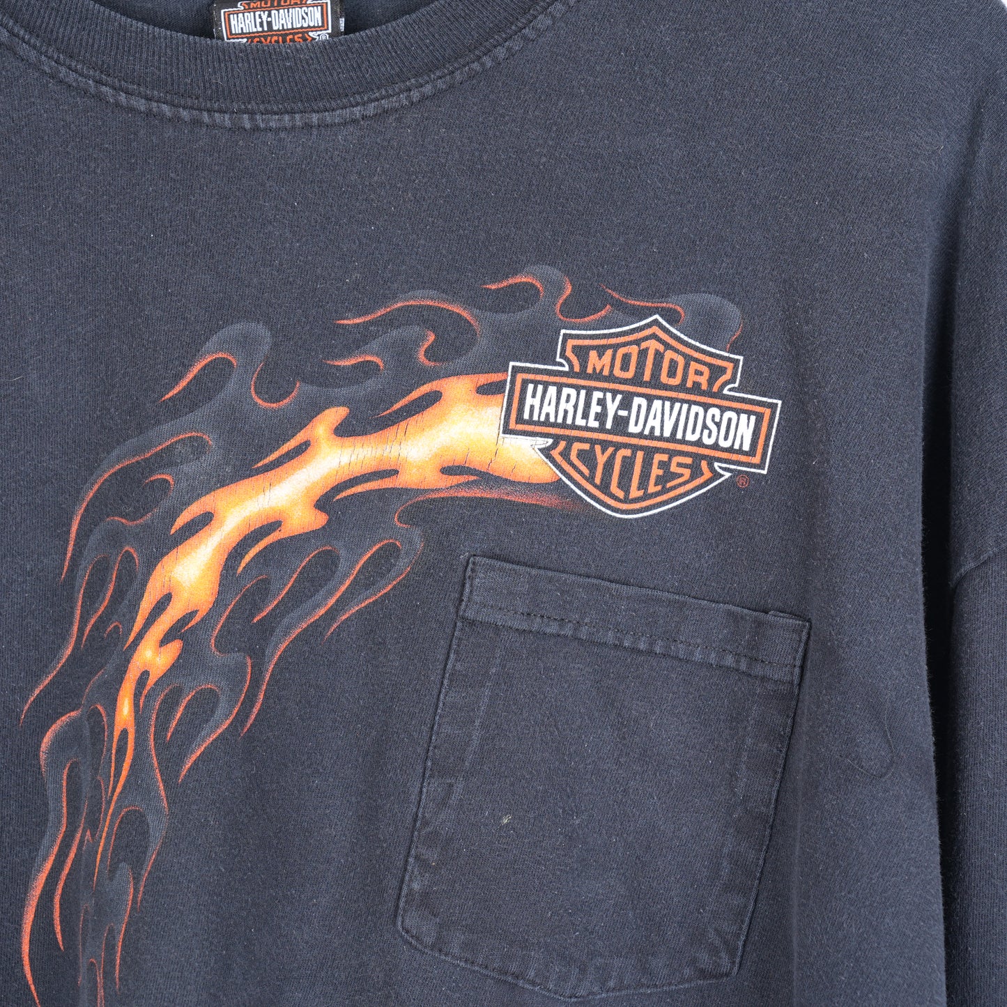 VINTAGE HARLEY DAVIDSON FLAME POCKET LONG SLEEVE