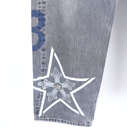 STAR STENCIL PANTS WITH HARDWARE