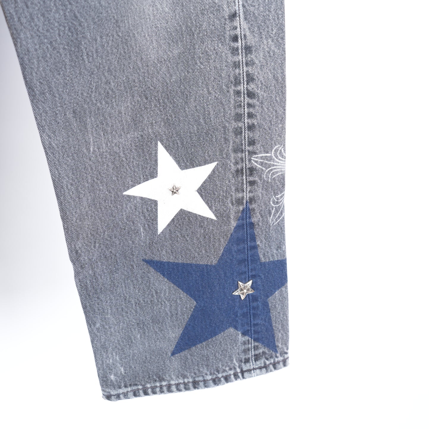 STAR STENCIL PANTS WITH HARDWARE