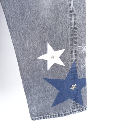 STAR STENCIL PANTS WITH HARDWARE