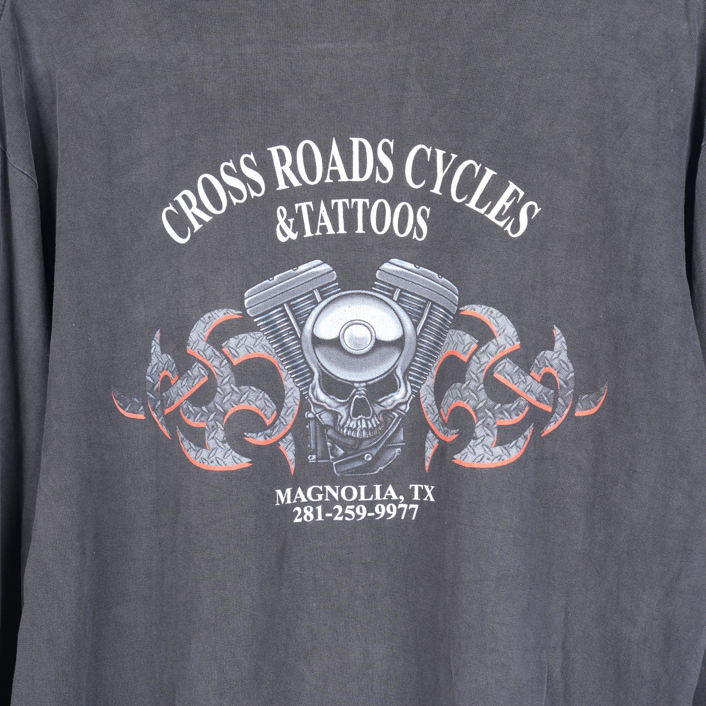 VINTAGE FLAME MOTORCYCLE LONG SLEEVE TEE