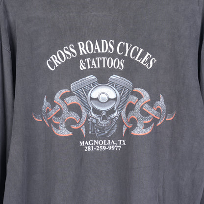 VINTAGE FLAME MOTORCYCLE LONG SLEEVE TEE