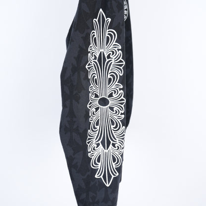 CHROME HEARTS MONOGRAM CROSS PRINT ZIP UP HOODIE