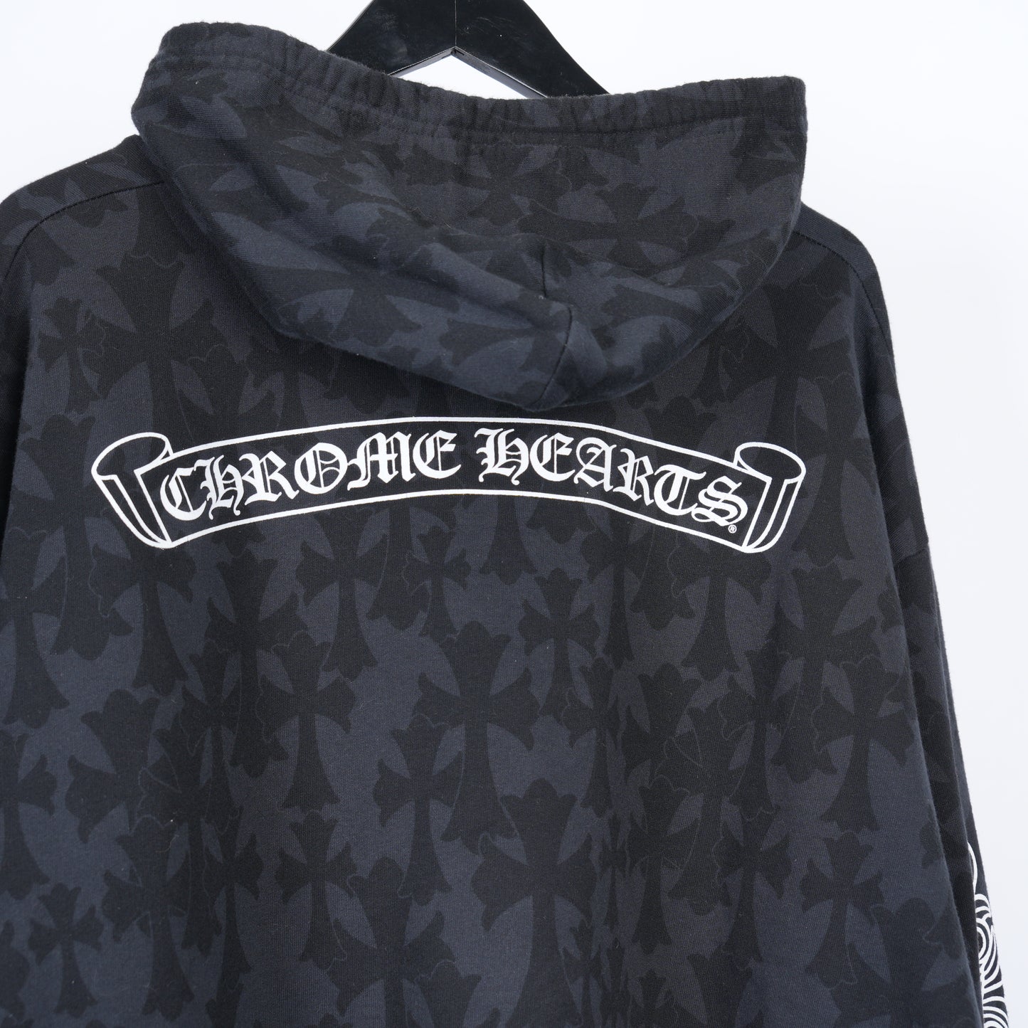CHROME HEARTS MONOGRAM CROSS PRINT ZIP UP HOODIE