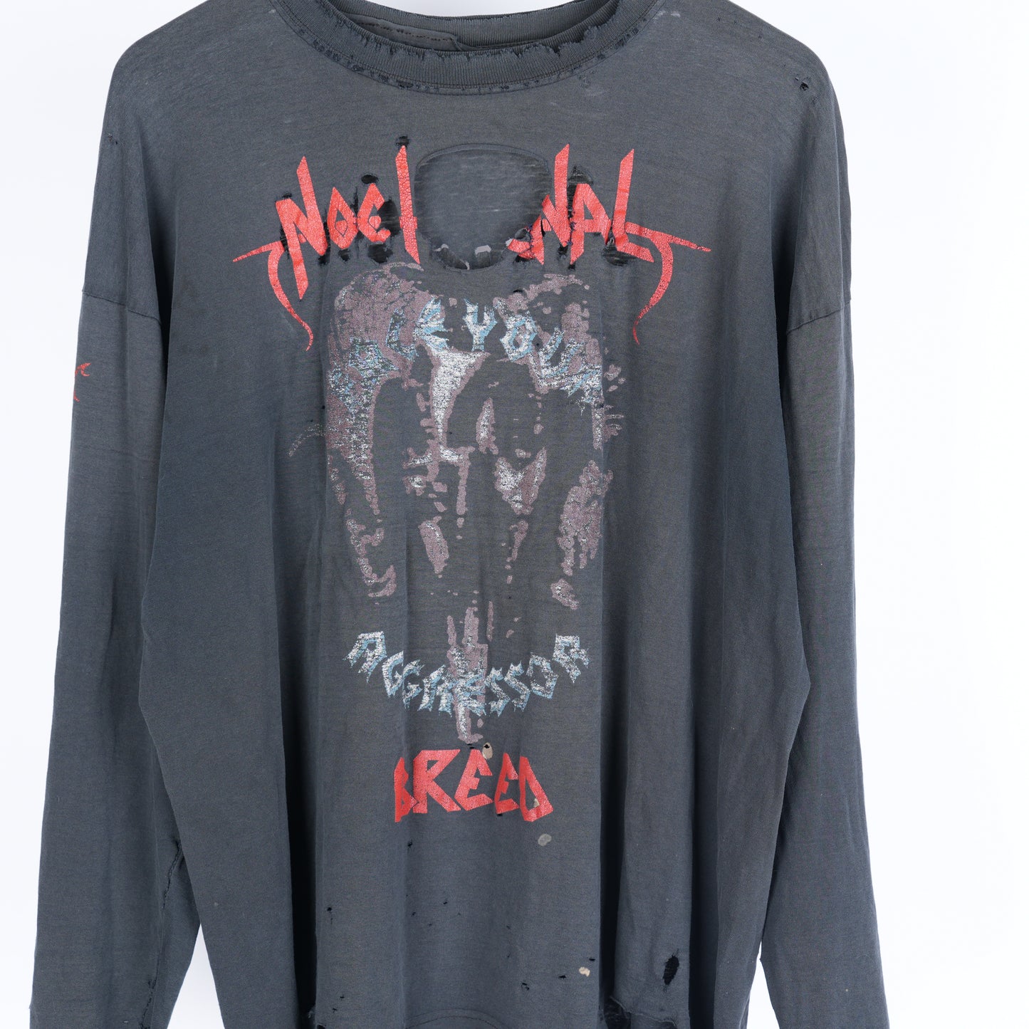 VINTAGE THRASED NO RETREAT NO SURRENDER LONG SLEEVE TEE