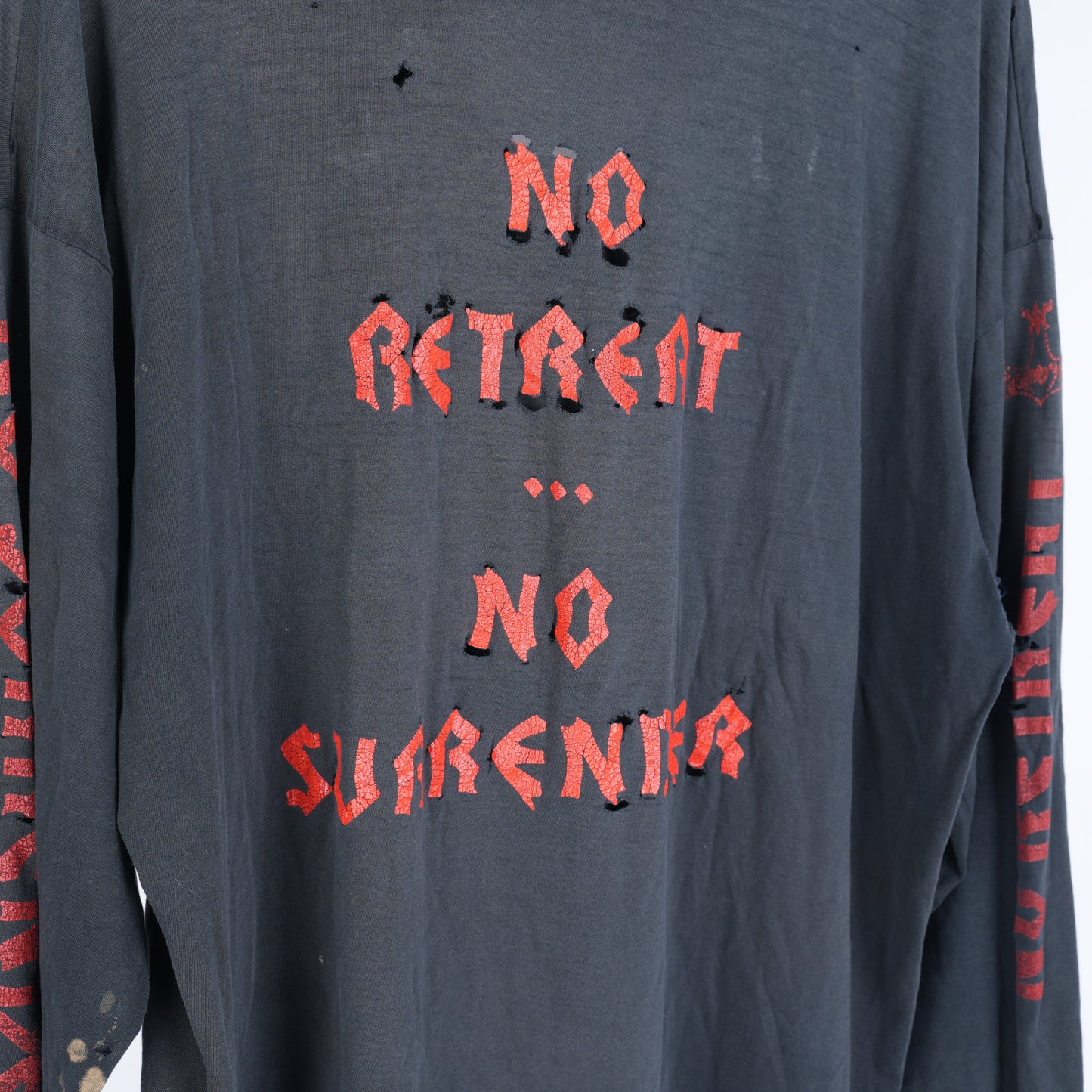 VINTAGE THRASED NO RETREAT NO SURRENDER LONG SLEEVE TEE