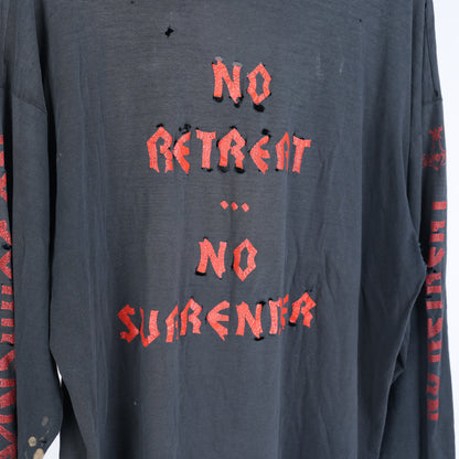 VINTAGE THRASED NO RETREAT NO SURRENDER LONG SLEEVE TEE