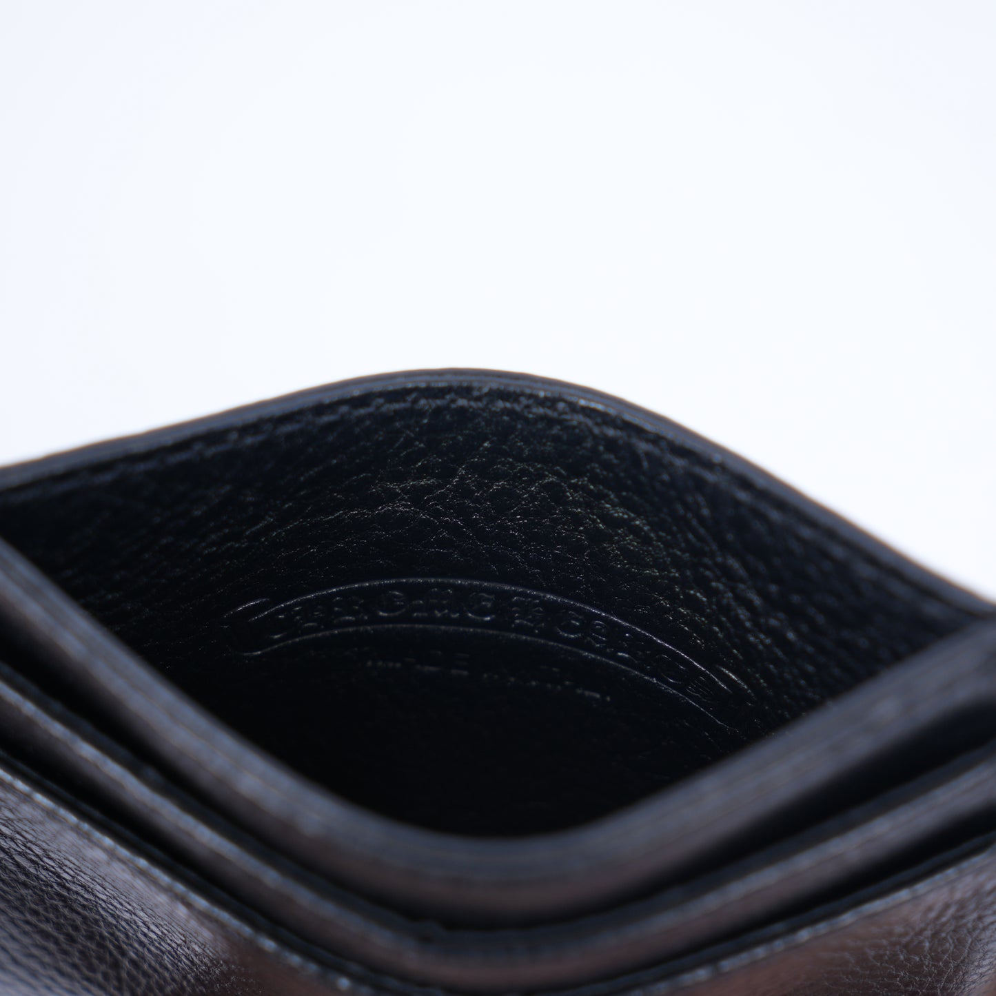 BLACK CHROME HEARTS LEATHER SCROLL CARD HOLDER