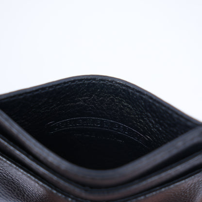 BLACK CHROME HEARTS LEATHER SCROLL CARD HOLDER