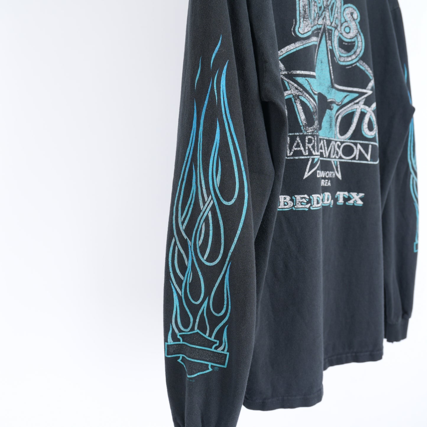 VINTAGE HARLEY DAVIDSON BLUE FLAME LONG SLEEVE TEE